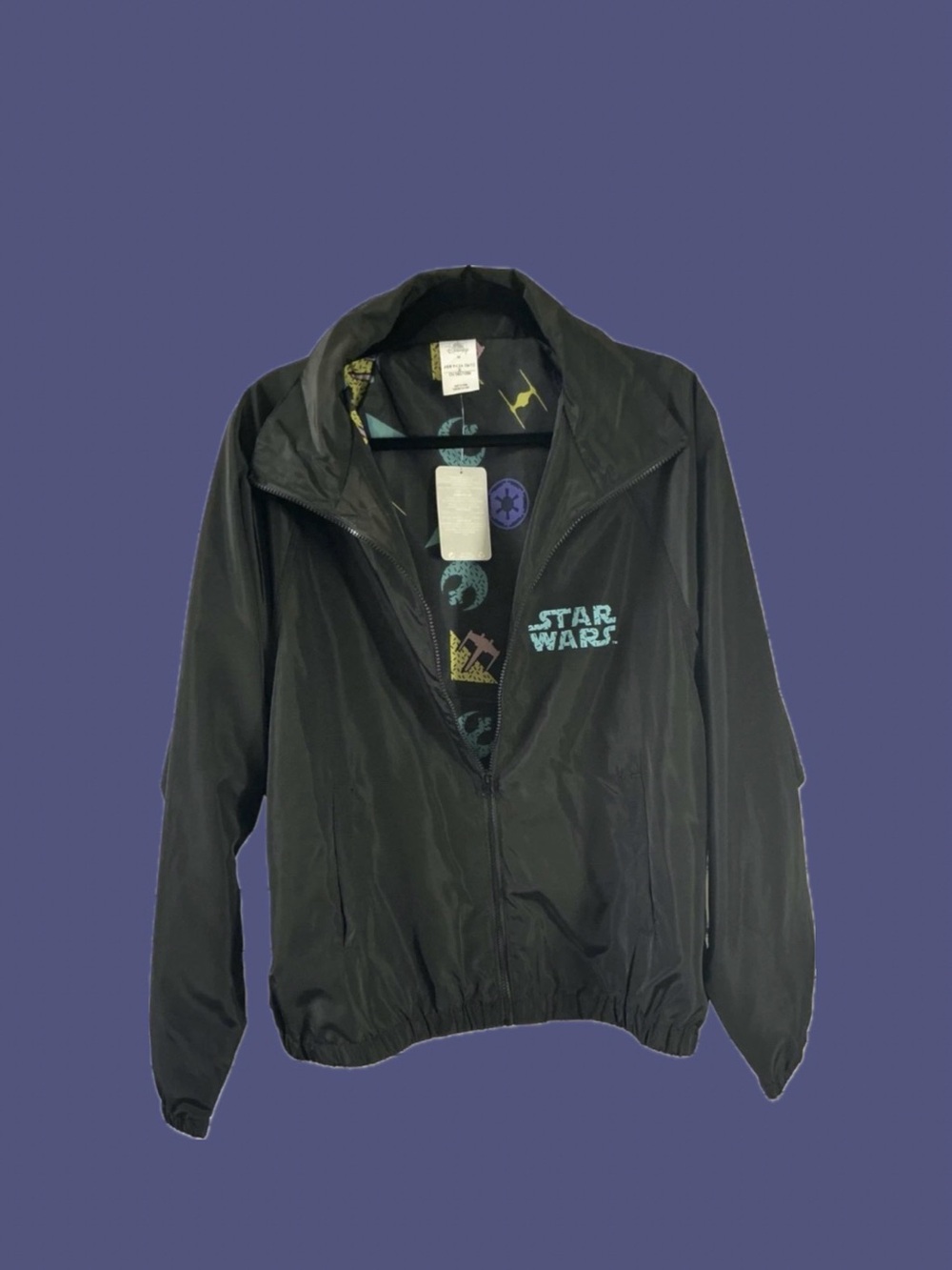 Disney Parks Star Wars Black Windbreaker Jacket NWOT